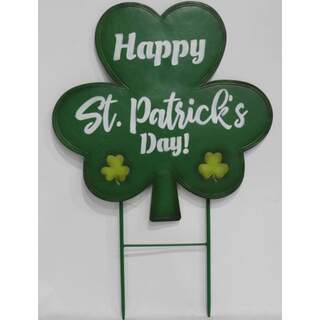 Happy Saint Patrick’s Day Shamrock on Two Poles 