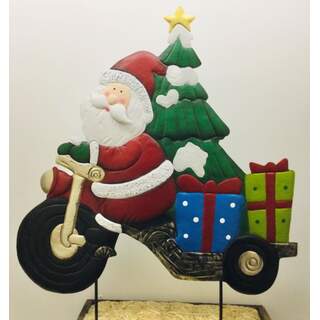 Santa with Tree on Bike 