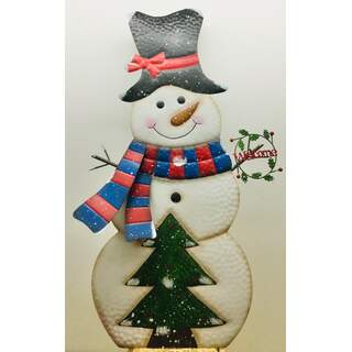 Snowman with Tree on Easel 