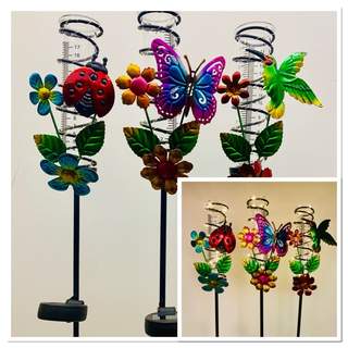 Solar 36” Rain Gauge Hummingbird/Butterfly/Lady Bug 