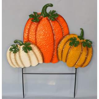 Triple Pumpkin on Two Poles 