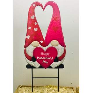 Valentines Day Gnomes w/Heart on Two Poles 